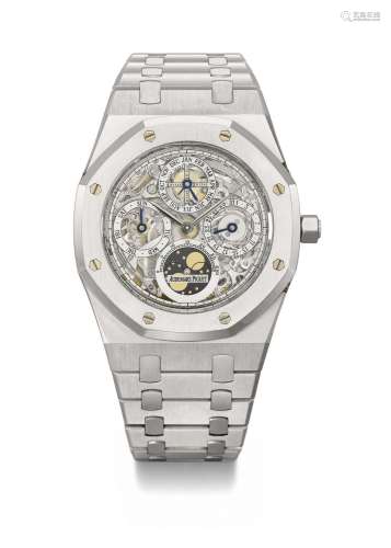 AUDEMARS PIGUET. AN EXTREMELY RARE AND ATTRACTIVE STAINLESS ...