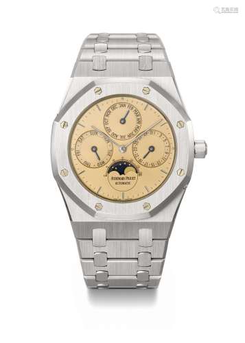 AUDEMARS PIGUET. AN EXTREMELY RARE AND HIGHLY ATTRACTIVE STA...