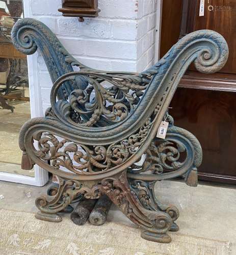 A pair of Victorian Coalbrookdale style painted cast iron be...