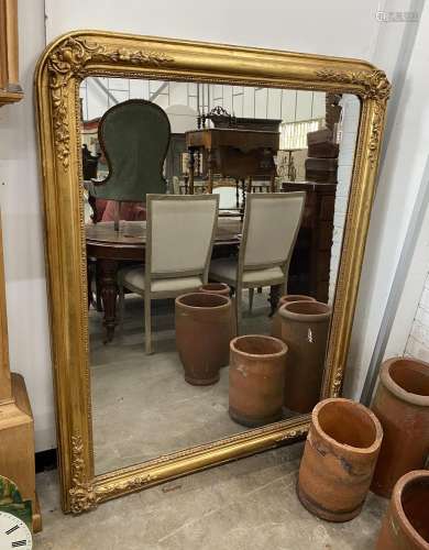 A 19th century French giltwood and gesso overmantel mirror, ...