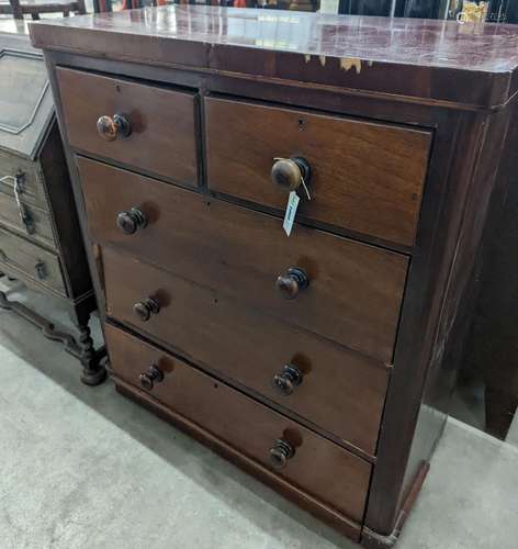 A Victorian mahogany chest, width 94cm, depth 46cm, height 1...