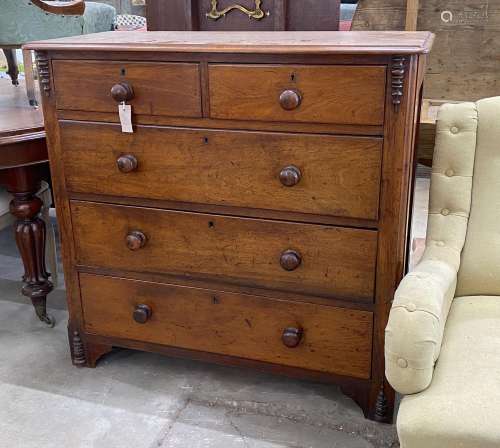A Victorian mahogany chest, width 102cm, depth 46cm, height ...