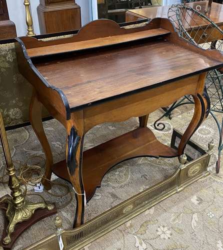 A 19th century Continental part ebonised walnut wash stand, ...