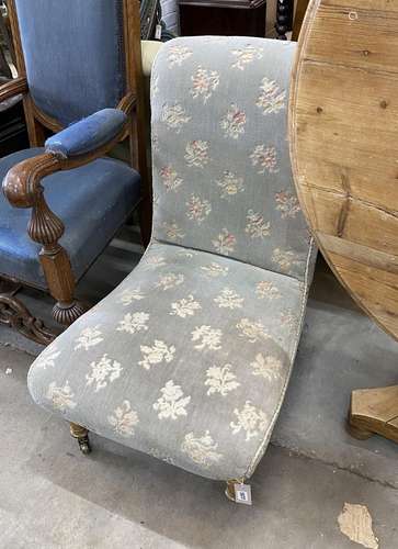 A Victorian upholstered nursing chair, width 54cm, depth 64c...