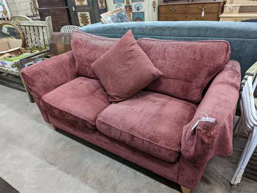 A contemporary plum fabric two seater settee, length 176cm, ...