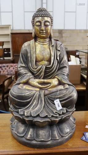A fibre clay Angel Buddha garden ornament, height 92cm