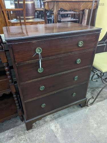 An Edwardian mahogany mahogany chest fitted four long drawer...