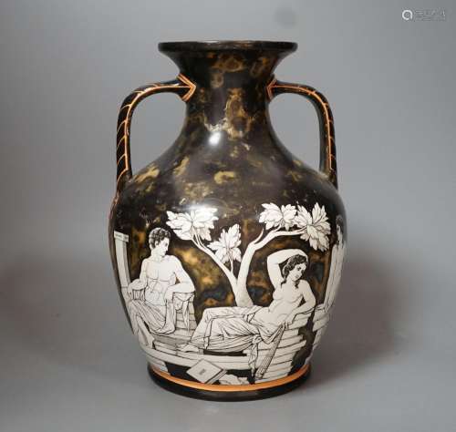 A mid 19th century Samuel Alcock Portland vase 26cm
