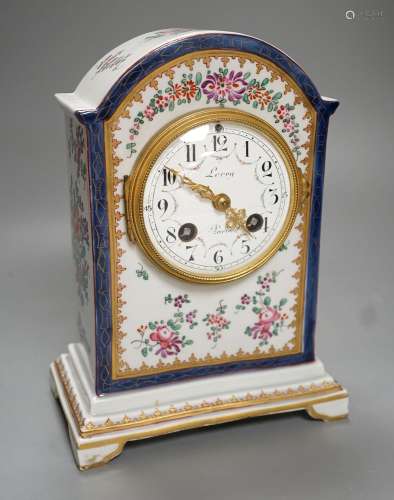A Samson of Paris porcelain mantle clock, in Chinese export ...
