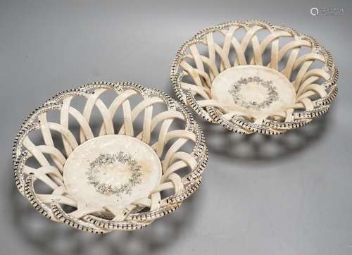 A pair of mid 19th century ironstone baskets, ex Charleston ...