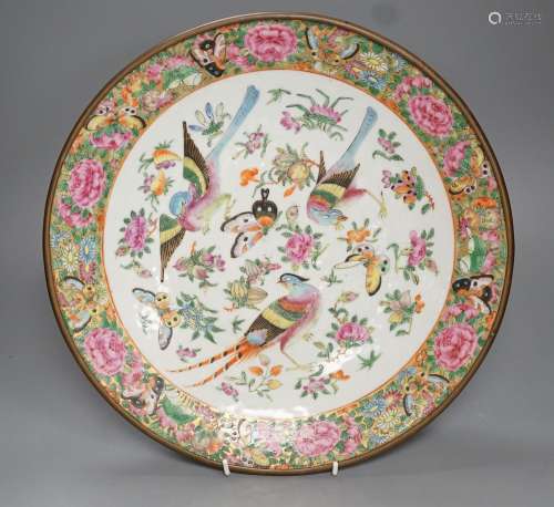 A 19th century Chinese famille rose birds insects fruit and ...