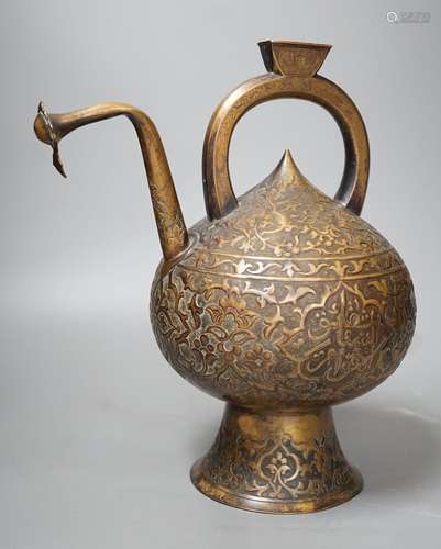 A 19th century Turkish bronze boza ewer - 30cm high