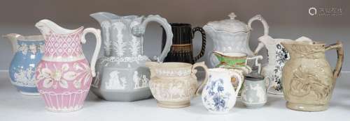 A group of 19th century pottery jugs