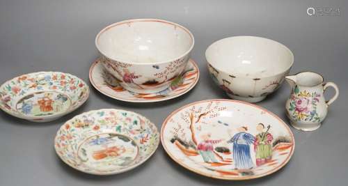 A group of 19th century Chinese famille rose and English chi...