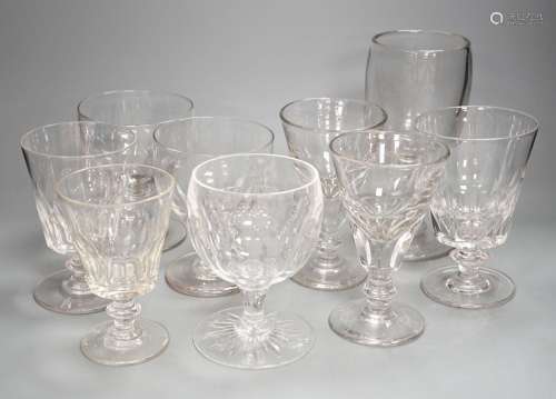 A group of early to mid 19th century glass rummers (9)
