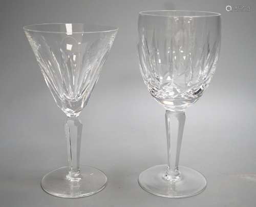A suite of Waterford glass, Colleen cut, 5 flutes, 11 wine g...