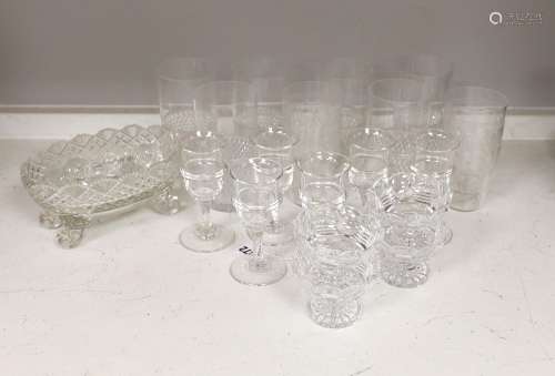 A set of six Val St. Lambert glass tumblers together with ot...
