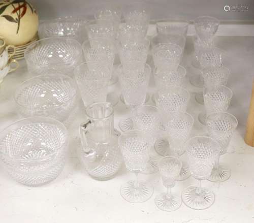 A set of Edwardian cut glass table wares