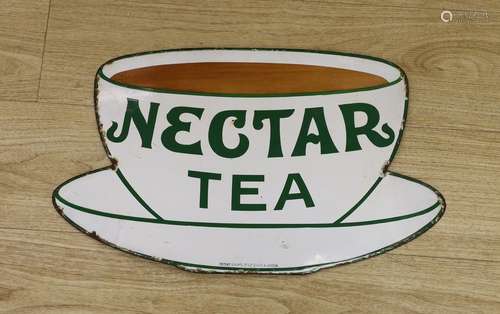 A vintage Nectar Tea enamel sign - 32cm high