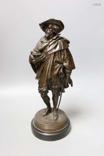 Jean Jules Salmson (1823-1902) a bronze figure of Van Dyck o...