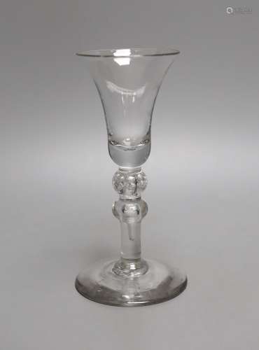 A Georgian Newcastle type light baluster with air tears - 16...