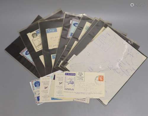 New Zealand Air Mail covers on display sheets mostly 1930s w...