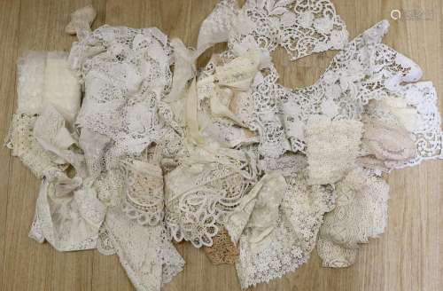 A collection of chemical lace collars, mostly 20th century, ...