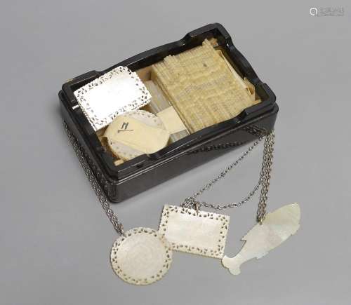 A collection of 19th-century Chinese export mother-of-pearl ...