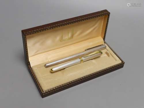 A boxed Dunhill fountain pen together with another fountain ...