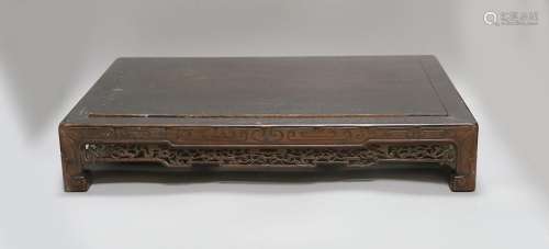 A 19th century Chinese hongmu low stand - 51cm long