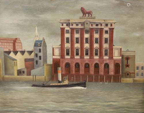 Main 1949, oil on canvas, View of The Old Lion Brewery, Tham...