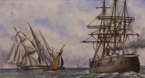 19th century English School, watercolour, HMS Prince Consort...