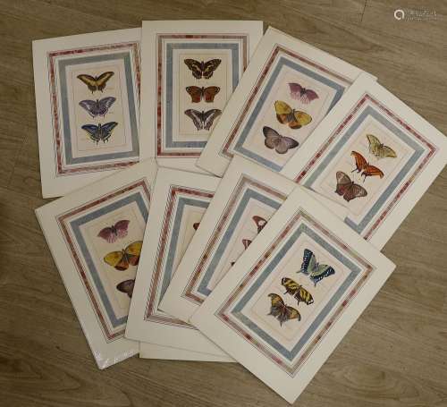 19th century French School, a set of ten hand coloured engra...