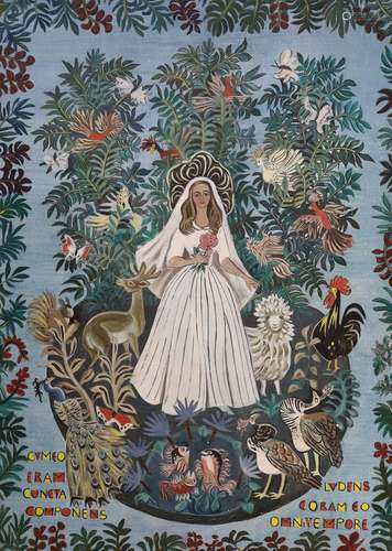 Modern British, oil on board, Mother Nature, Bride surrounde...