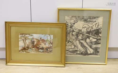 Sir Frank Brangwyn (1867-1956), lithograph, Oarsmen, 41 x 37...