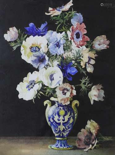 Amy Reeve Fowkes (1886-1968), watercolour, Still life of ane...