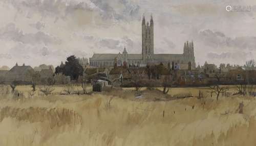 John Doyle (b.1928), watercolour, Canterbury Cathedral, sign...