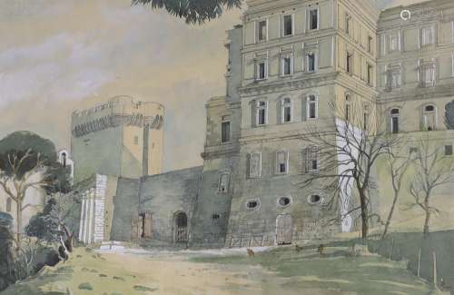 John Doyle (b.1928), watercolour, The Abbey of Montmajour, P...