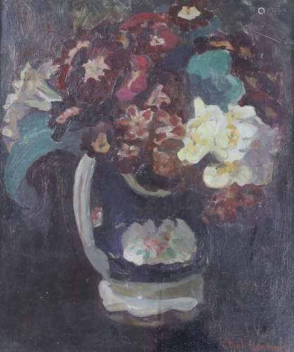 Ethel Raeburn (1867-1935), oil onboard, still life of flower...