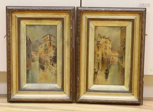 H.Vickers (English School circa 1900), pair of oils on board...