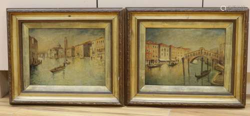 H Vickers, pair of oils on canvas, Views of Venice, signed, ...