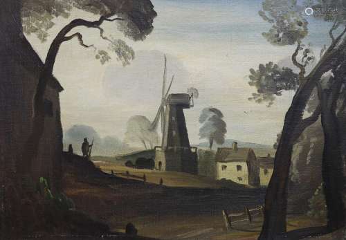 Philip Hugh Padwick (1876-1958) - oil on board, The Windmill...