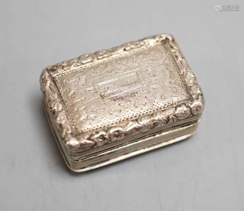 A George IV engraved silver rectangular vinaigrette, Thomas ...