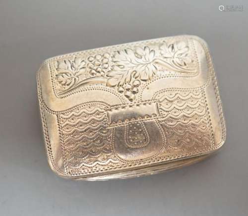 A George III engraved silver satchel vinaigrette, by Matthew...