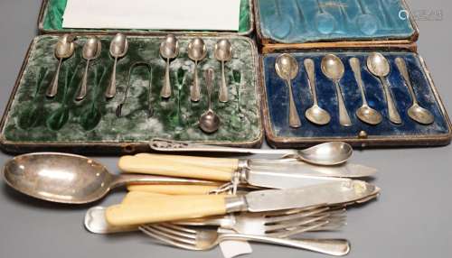 A quantity of 19th century and later assorted silver cutlery...