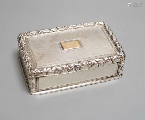 A George IV engine turned silver rectangular snuff box, with...