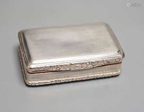 A George IV silver rectangular snuff box, John Shaw, Birming...