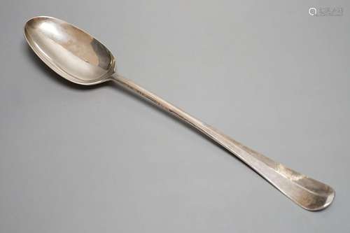 A George II silver Hanovarian pattern hash spoon spoon, make...