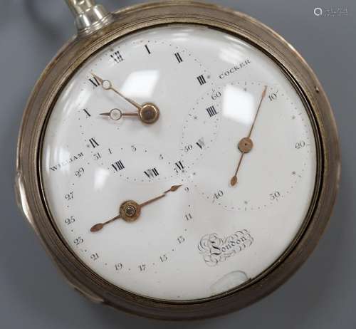 A George III silver pair case keywind pocket watch, by John ...