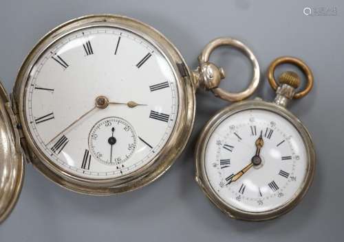 A Victorian silver keywind hunter pocket watch, case diamete...